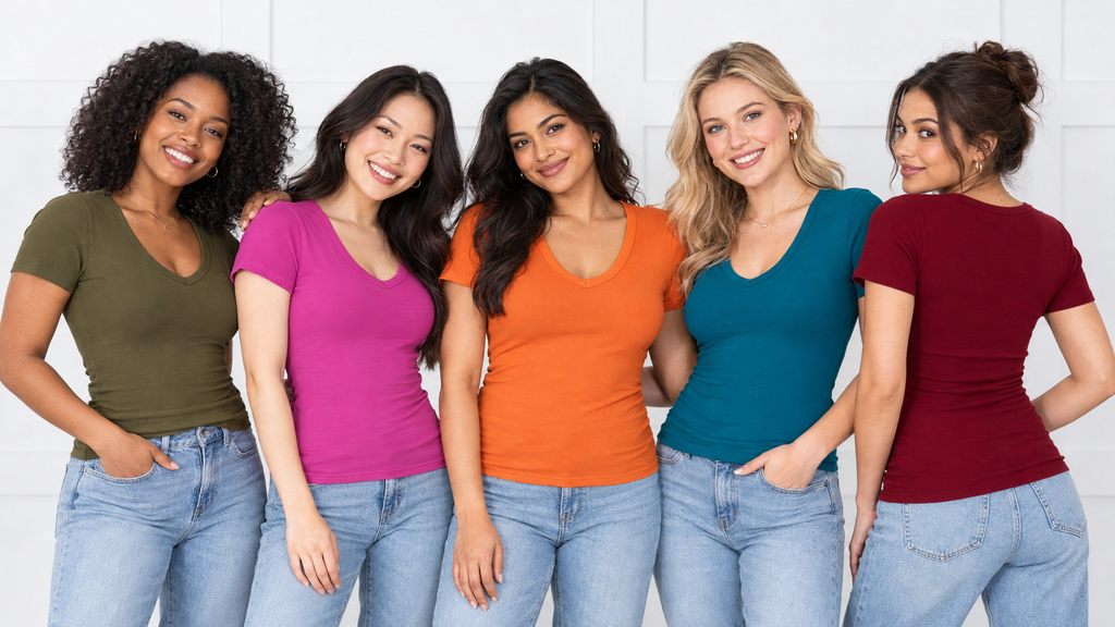 Simply Free V Neck Tee Fall/Winter Colors