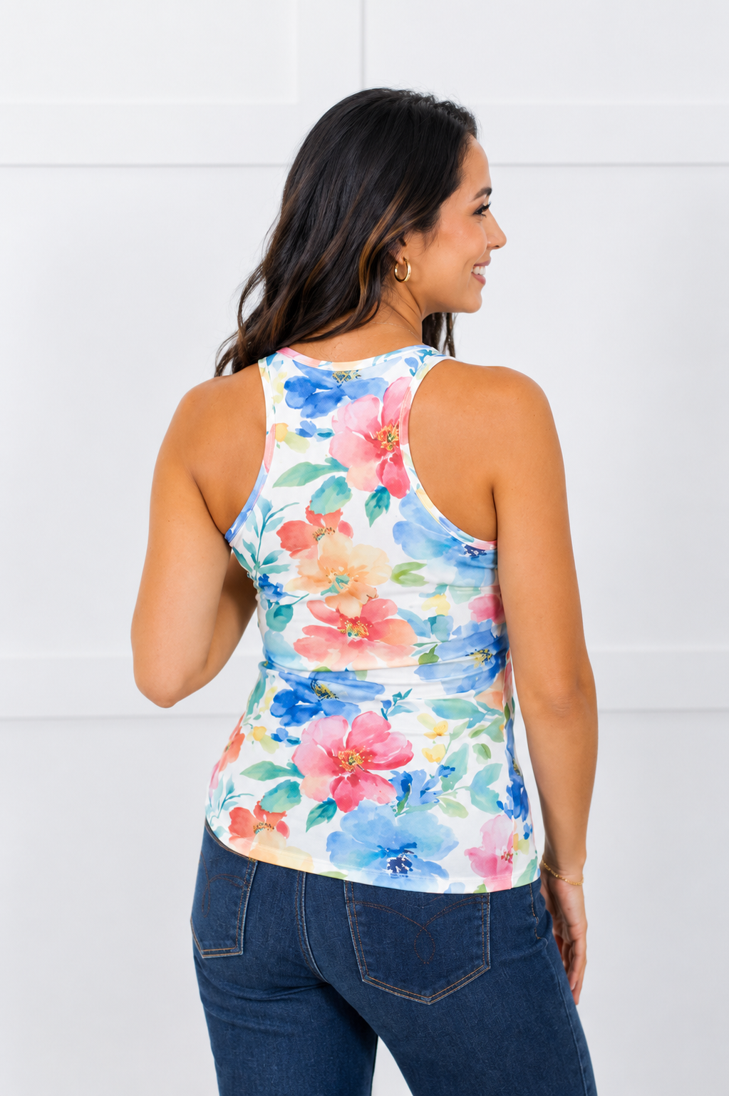 Simply Free Printed V Neck Tank